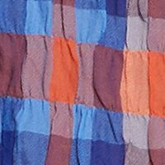 SANCTUARY Womens Blue  Bow Sleeve Plaid Short Sleeve Square Neck Blouse XS - Picture 4 of 4